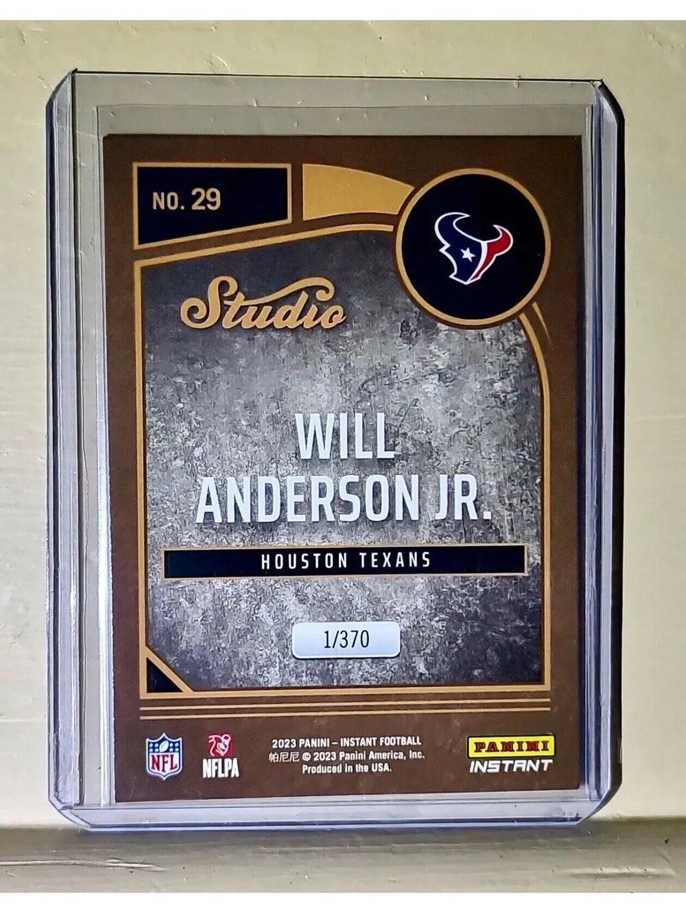 Will Anderson Jr. 2023 Panini NFL Studio Rookies #29 Rookie Card 1/370